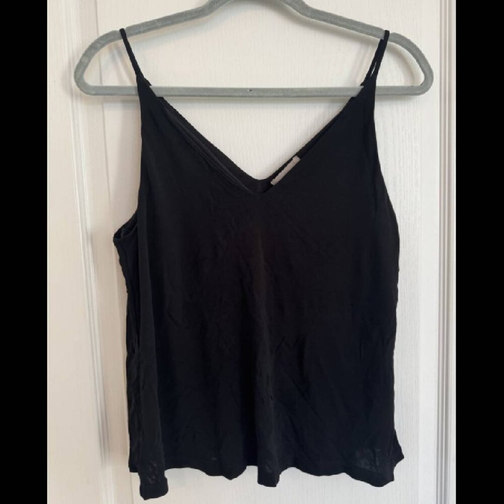 H&M Black Double Lined V Neck Tank Size S